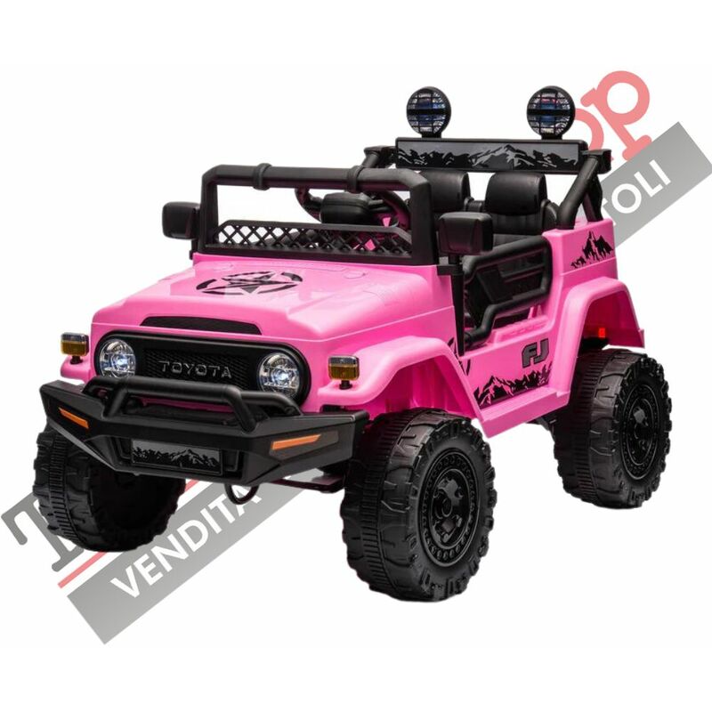 foto del prodotto auto macchina elettrica per bambini toyota fj cruiser ride on 12v rosa
