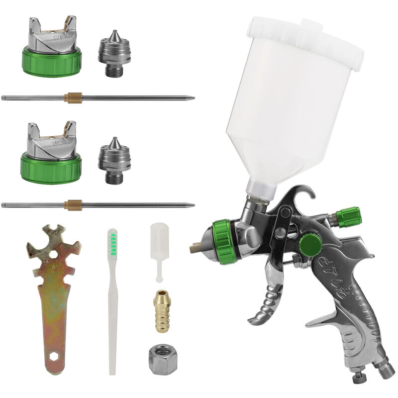foto del prodotto decdeal 2008 pistola a spruzzo ecologica vaso superiore tipo hvlp pistola a spruzzo per vernice per auto pistola a spruzzo per mobili ad alta