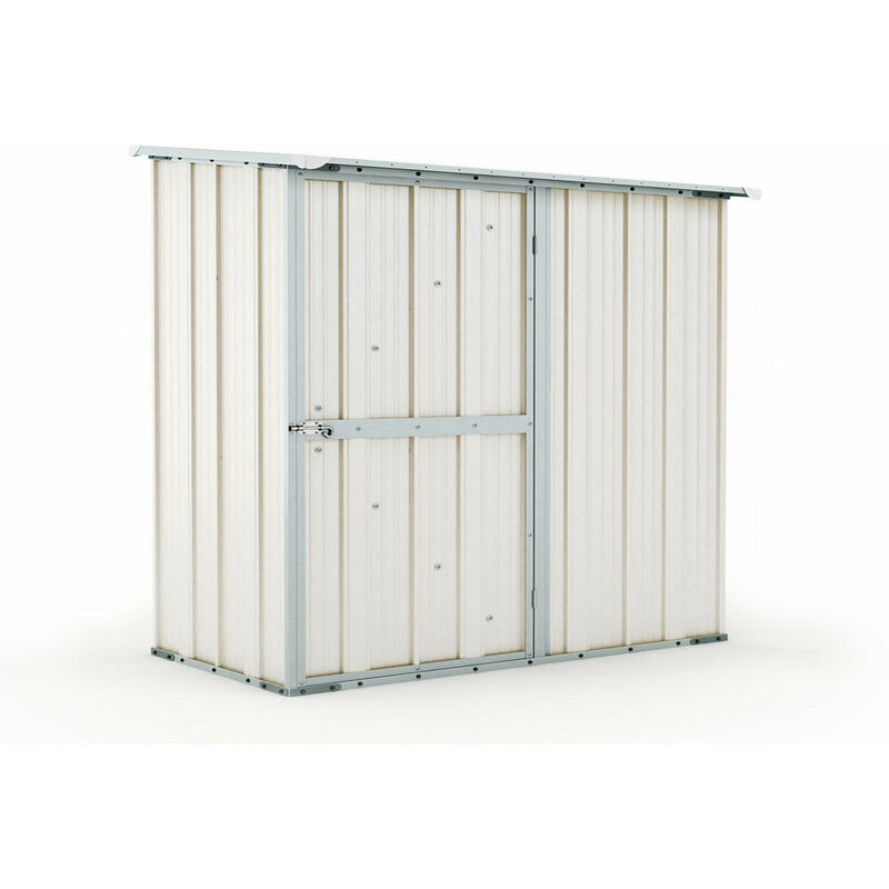 foto del prodotto casetta box da giardino in lamiera di acciaio porta utensili 174x100x174 cm enaudi bianca