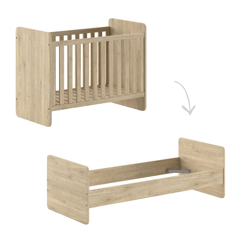 foto del prodotto letto trasformabile da 60x120 a 90x200 vipack sam wood