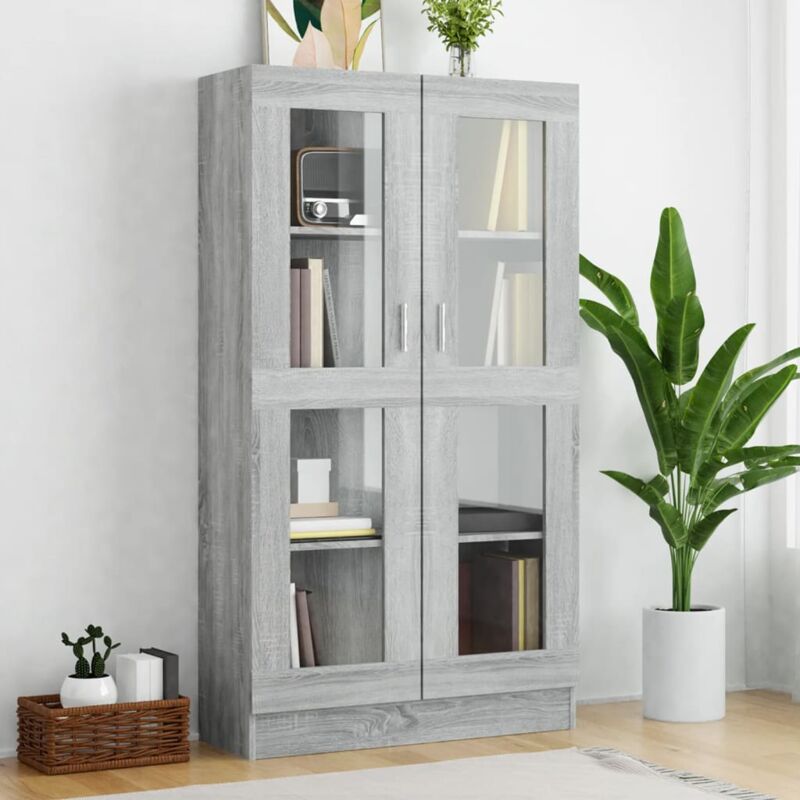 foto del prodotto furniture limited mobile vetrina grigio sonoma 82,5x30,5x150 cm