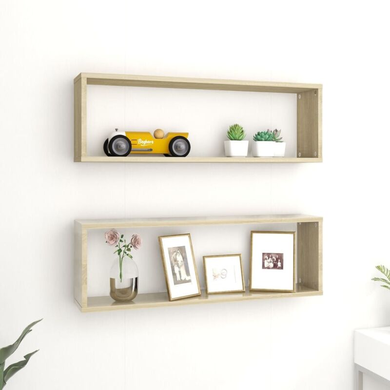 foto del prodotto furniture limited mensole parete cubo 2pz rovere sonoma