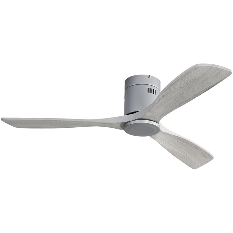 foto del prodotto yoleo ventilatore da soffitto a filo da 132 cm, 3 pale in legno massello, telecomando, motore dc silenzioso per soggiorno, grigio