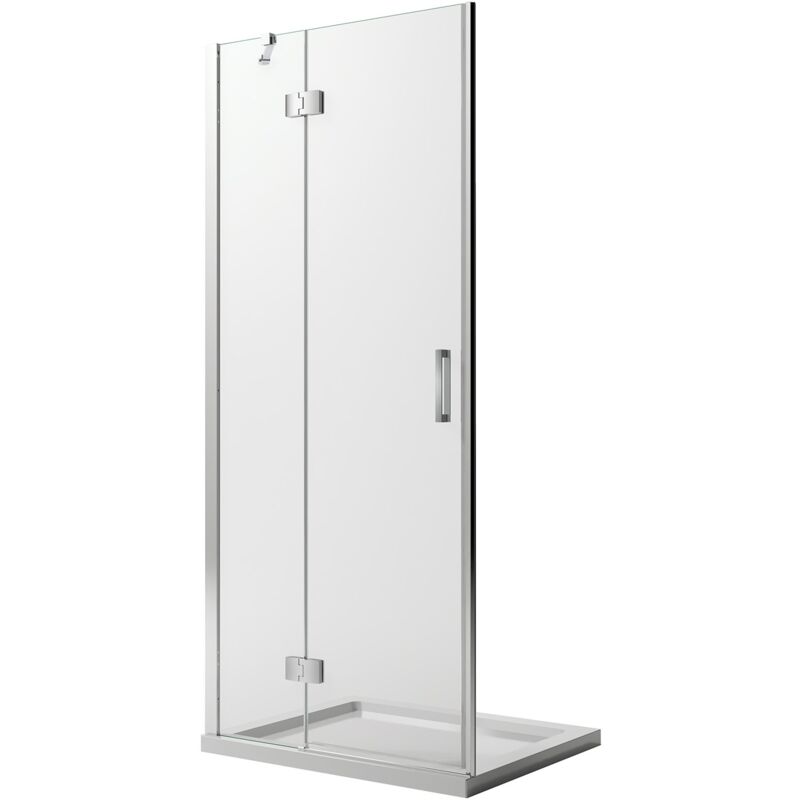 immagine 0 del prodotto porta doccia con easy clean vetro trasparente h 190 mod. flip anta profilo 90 cm