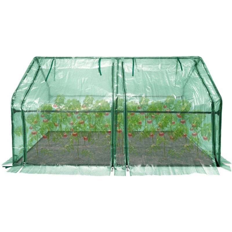 foto del prodotto mini serra da balcone, esterni serra da giardino per piante da esterno, casa delle piante con porta avvolgibile, 180 90 90 cm, verde verde aufun