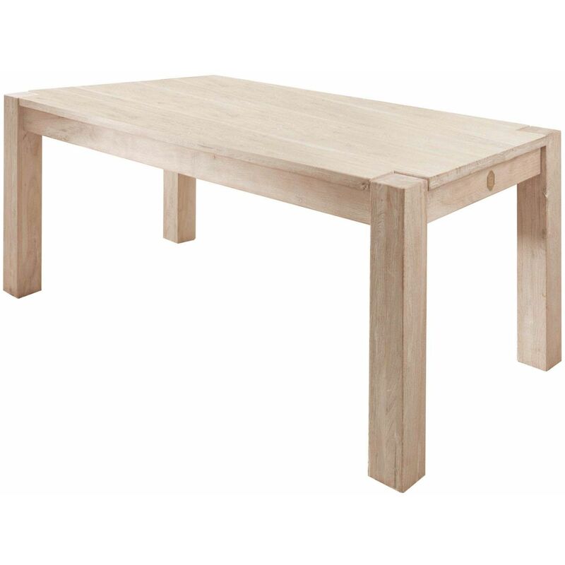 foto del prodotto tavolo da pranzo in legno di acacia 200x100x76 pietra bianca sbiancato nature white 106