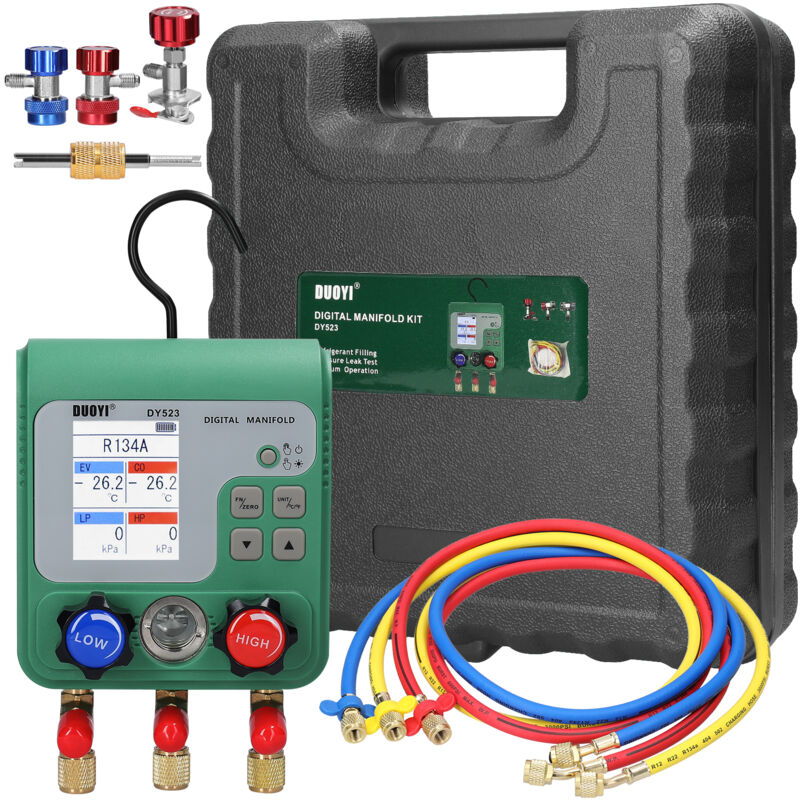 foto del prodotto decdeal misuratore elettronico del fluoruro del refrigerante dell aria condizionata manometro della pressione del vuoto manometro del collettore