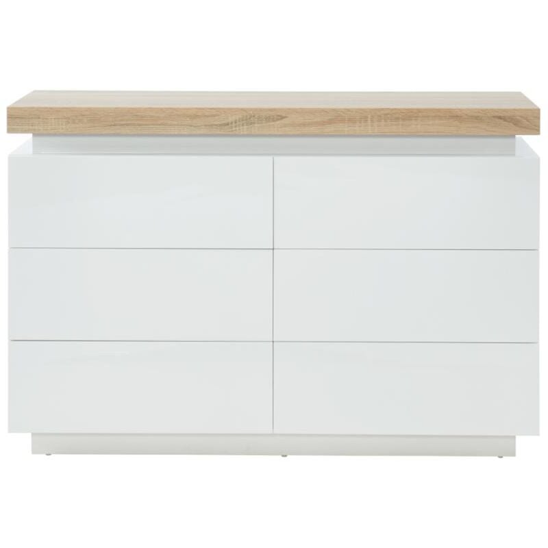 immagine 0 del prodotto com 6 cassetti con led in mdf laccato bianco e rovere halo ii