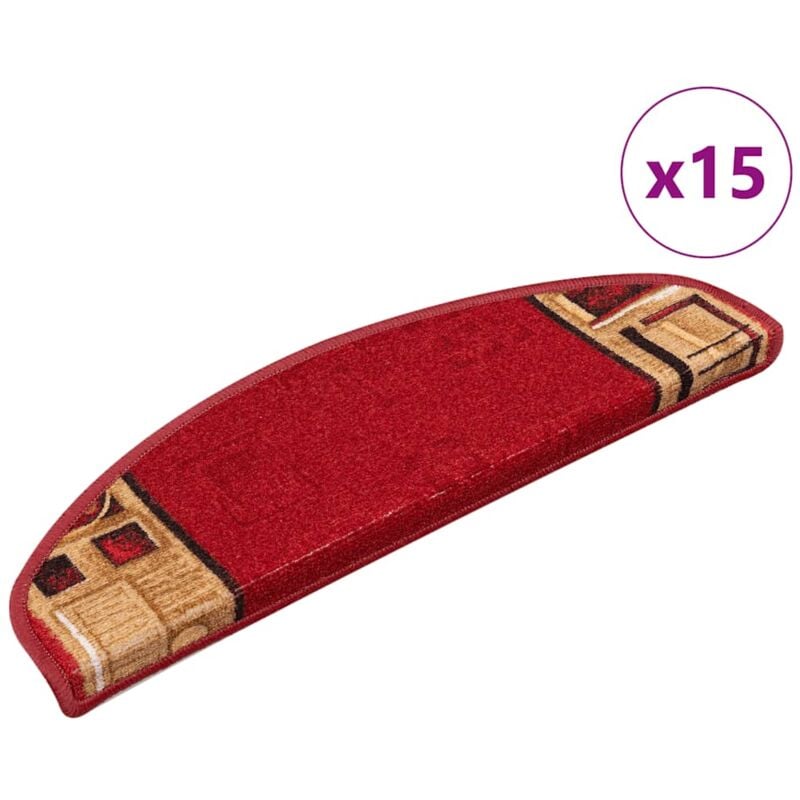 immagine 0 del prodotto tappetini autoadesivi per scale 15 pz 65x21x4 cm vari cololri colore rosso
