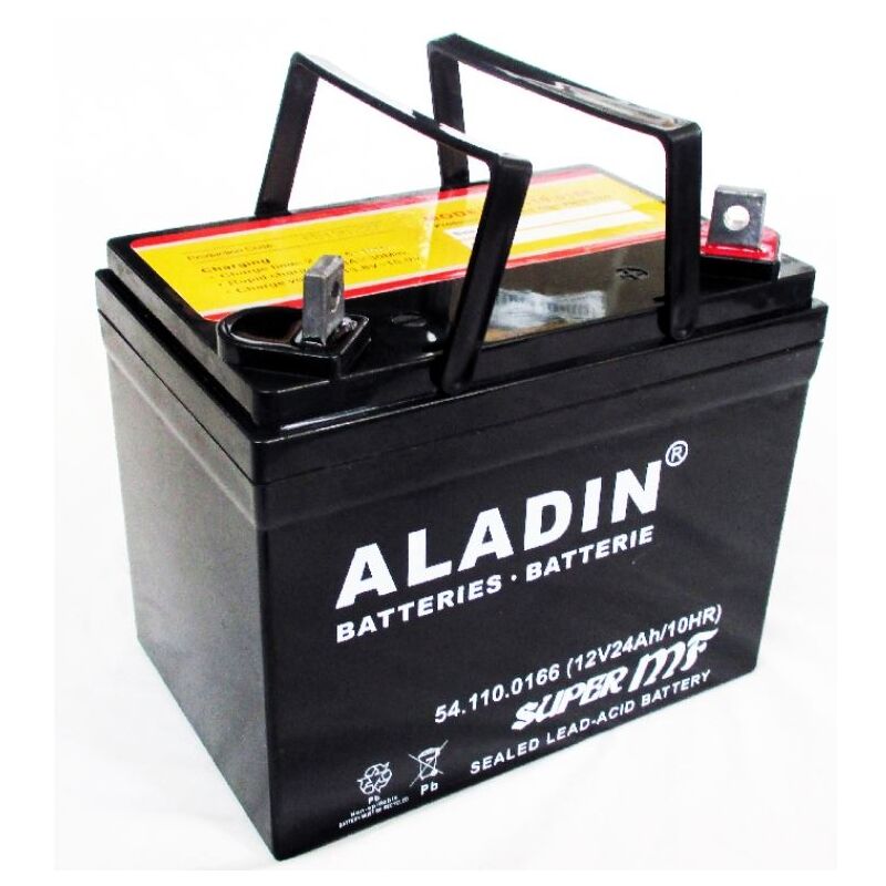 foto del prodotto newgarden batteria ermetica al gel aladin 12v 22ah polo positivo destro per trattorino