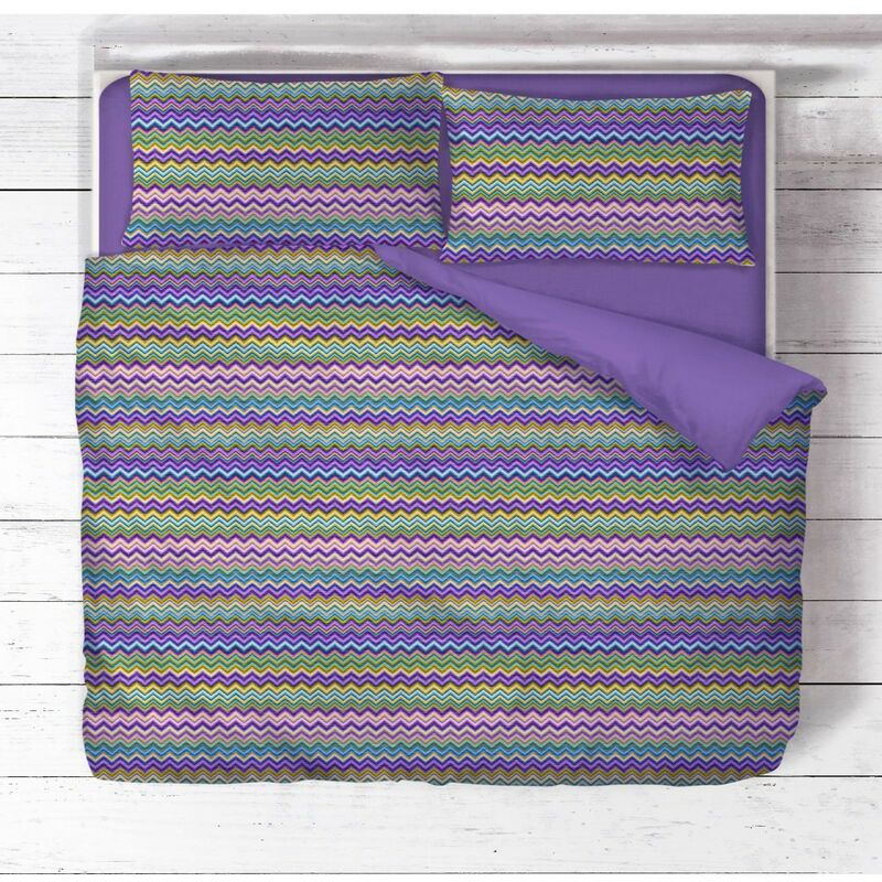 foto del prodotto tex family copripiumino beatrice lilla in puro cotone made in italy cm. 250x200