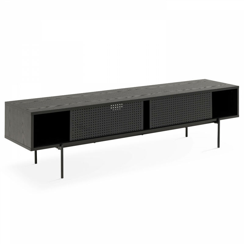 foto del prodotto oviala mobile tv 180 cm stile industriale legno nero
