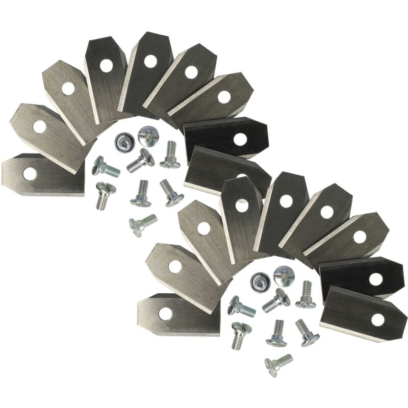 immagine 0 del prodotto vhbw 18x lama di ricambio compatibile con mcculloch rob r1000, r800, r600 tagliaerba argento, in acciaio