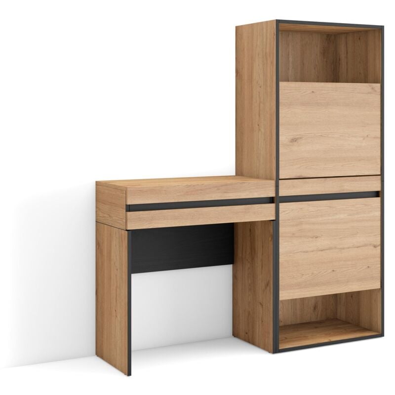 foto del prodotto scarpiera, mobile salvaspazio, 130x145x35 cm, camera da letto, stanza, tavolo da toeletta, stile moderno, rovere skraut home