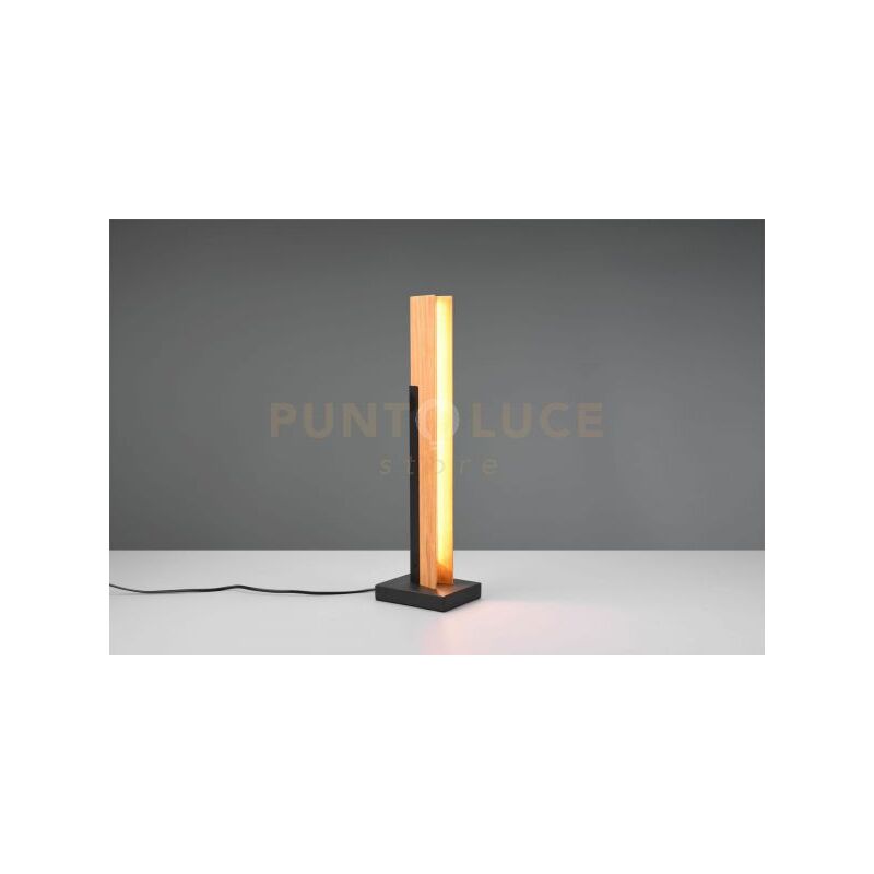 foto del prodotto trio leuchten lampada kerala led legno naturale e metallo nero 541610132