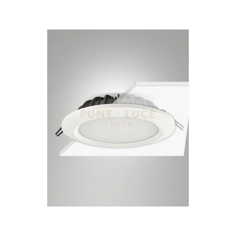 foto del prodotto fabas peggy faretto da incasso 20w 3000k 2520lm bianca ip44 d.20,8cm ip44 dimmerabile dali