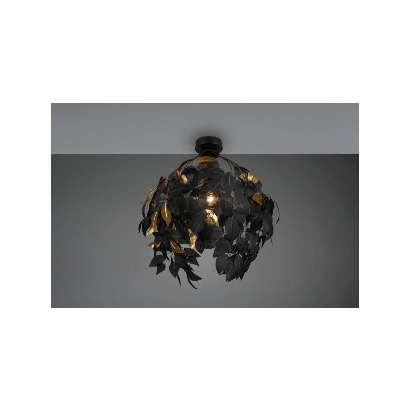 foto del prodotto trio lighting plafoniera leavy foglie lavabili d.38cm nero e oro r60461032