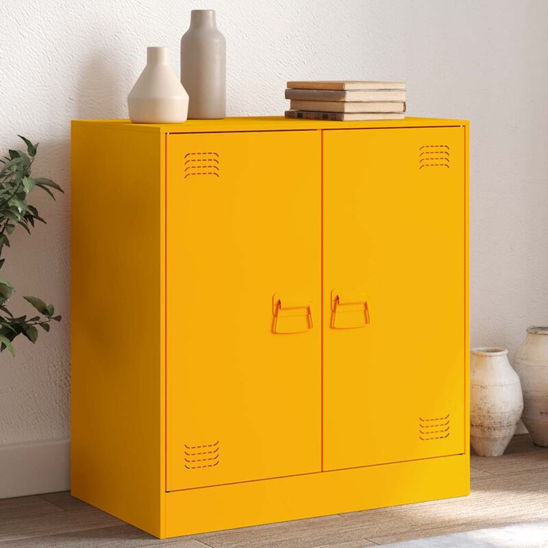 foto del prodotto vidaxl credenza giallo senape 67x39x73 cm in acciaio