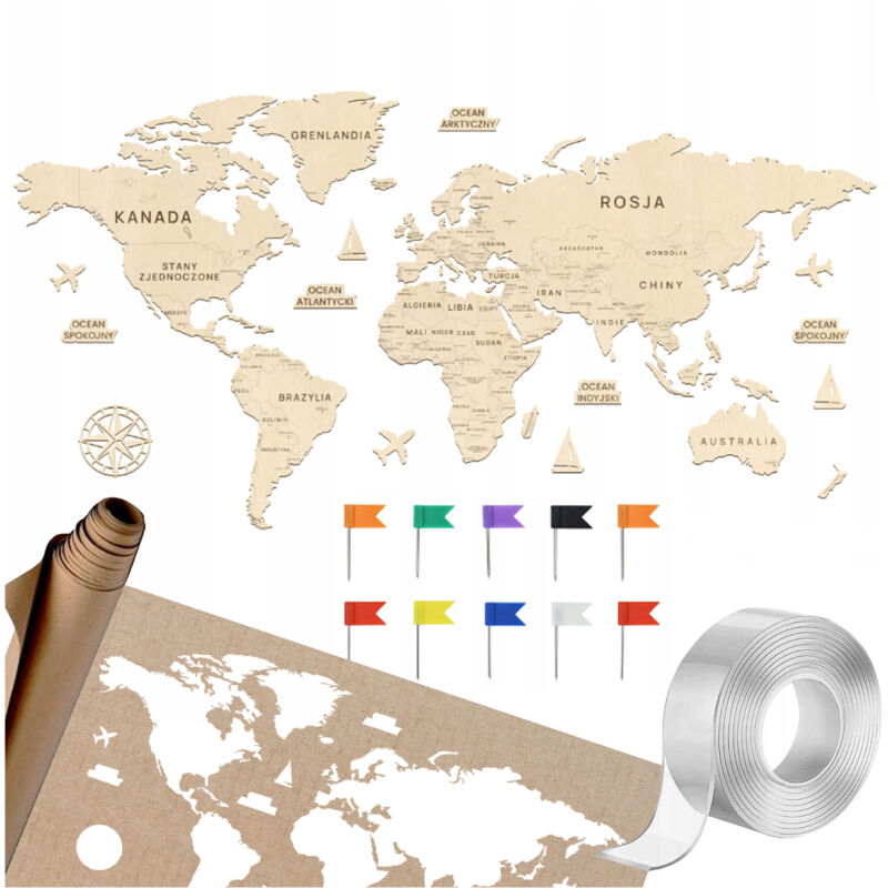 foto del prodotto grande mappa del mondo da parete paesi e capitali 180 cm mappa del mondo in compensato