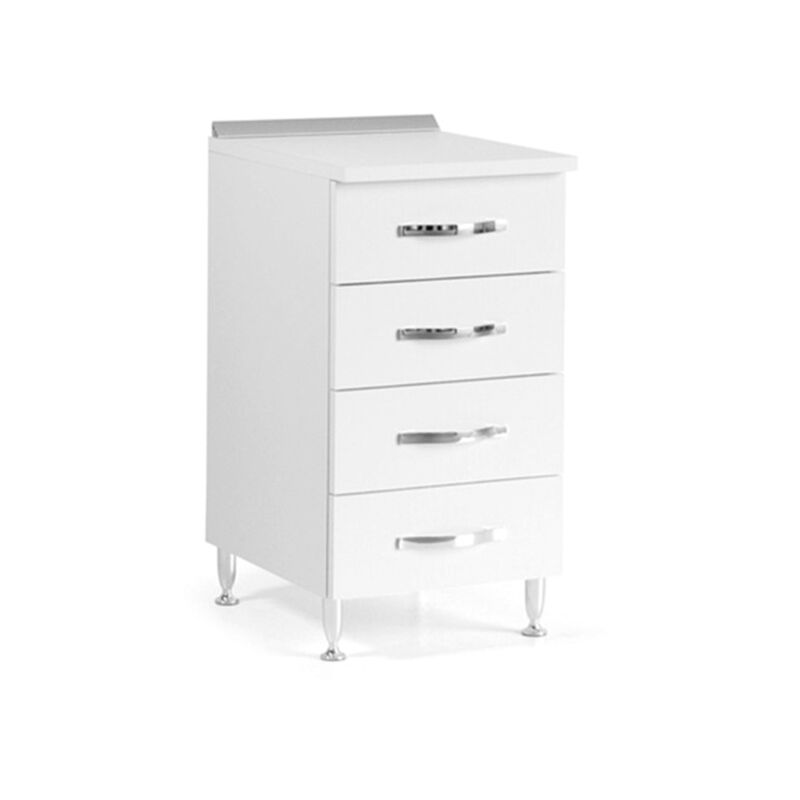 foto del prodotto cassettiera per cucina in legno nobilitato bianco frassinato cm h 85x50x40