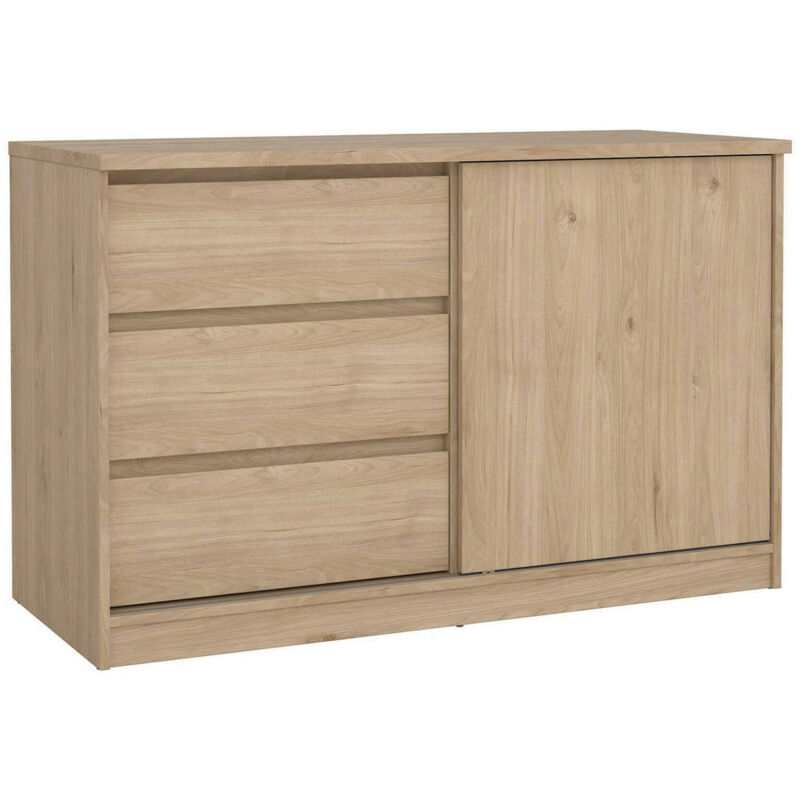 foto del prodotto credenza nathalie, buffet da soggiorno, madia da salotto, dispensa da cucina, 119x50 h76 cm, rovere dmora