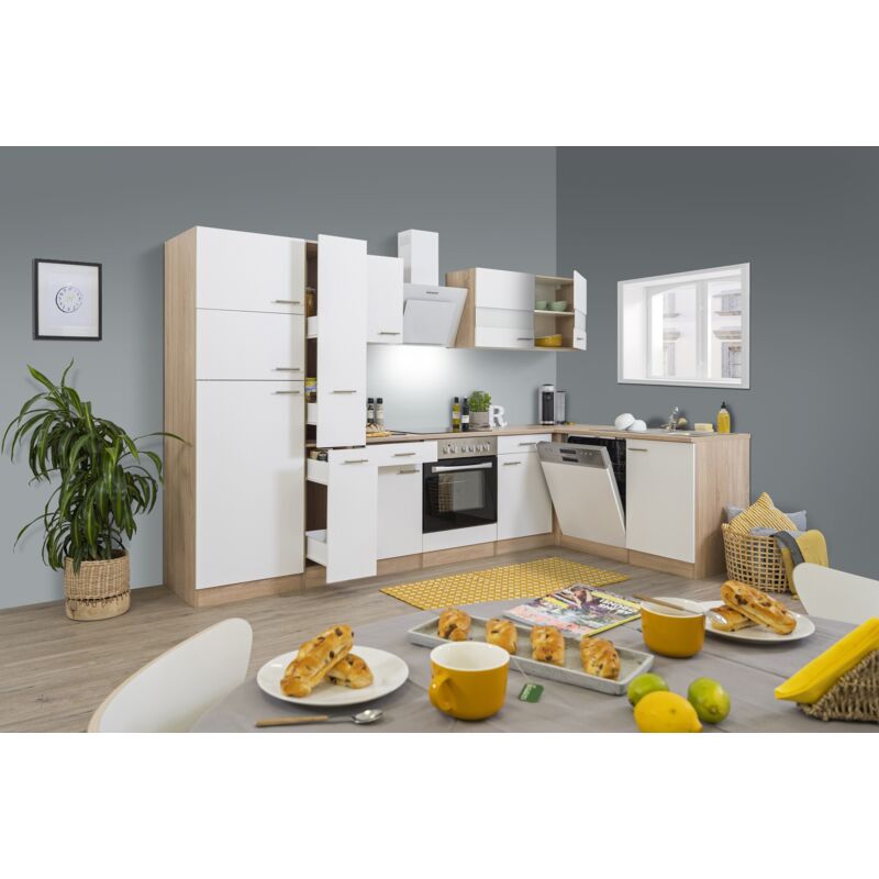 foto del prodotto cucina blocco cucina blocco cucina ad angolo rovere bianco merle 310x172 cm respecta