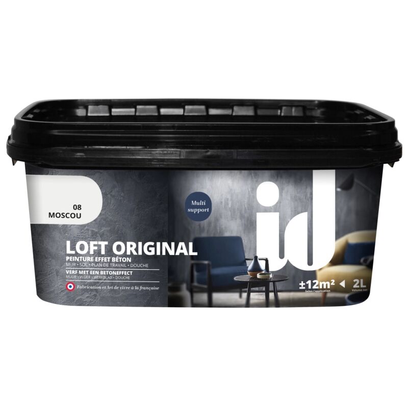 foto del prodotto id paris vernice pittura decorativa loft original effetto cemento, colore beige 2 lt