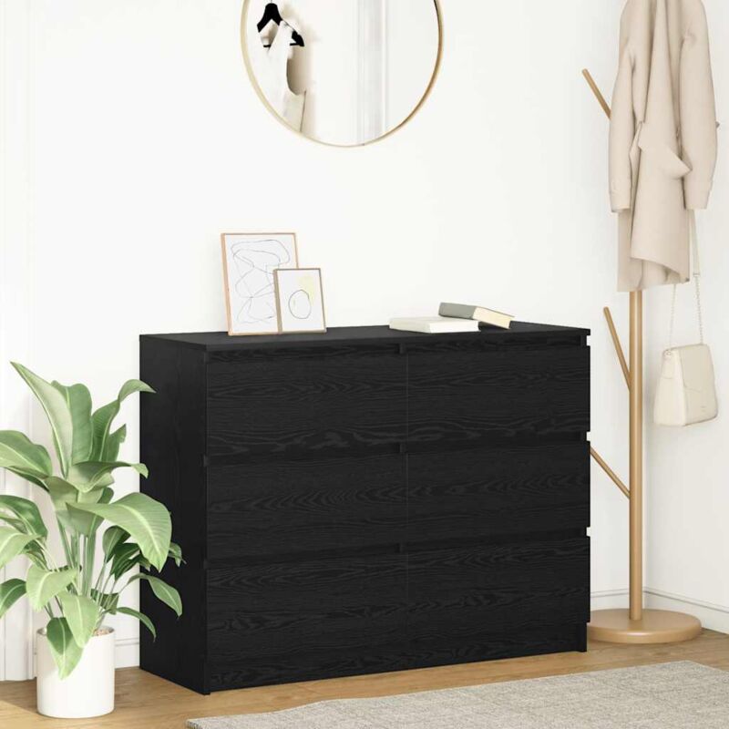 foto del prodotto vidaxl credenza rovere nero 100x35x76 cm in legno multistrato