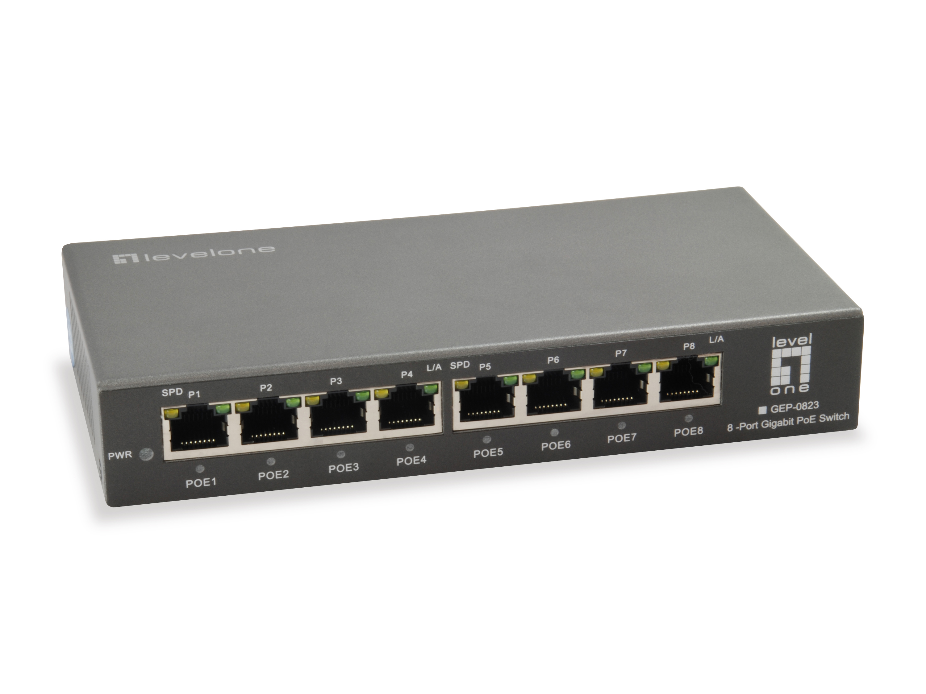 immagine 0 del prodotto levelone gep 0823 switch di rete gigabit ethernet 10 100 1000 supporto power over ethernet poe nero