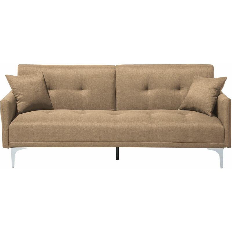 immagine 0 del prodotto divano letto moderno funzione click clack 3 posti in tessuto beige lucan