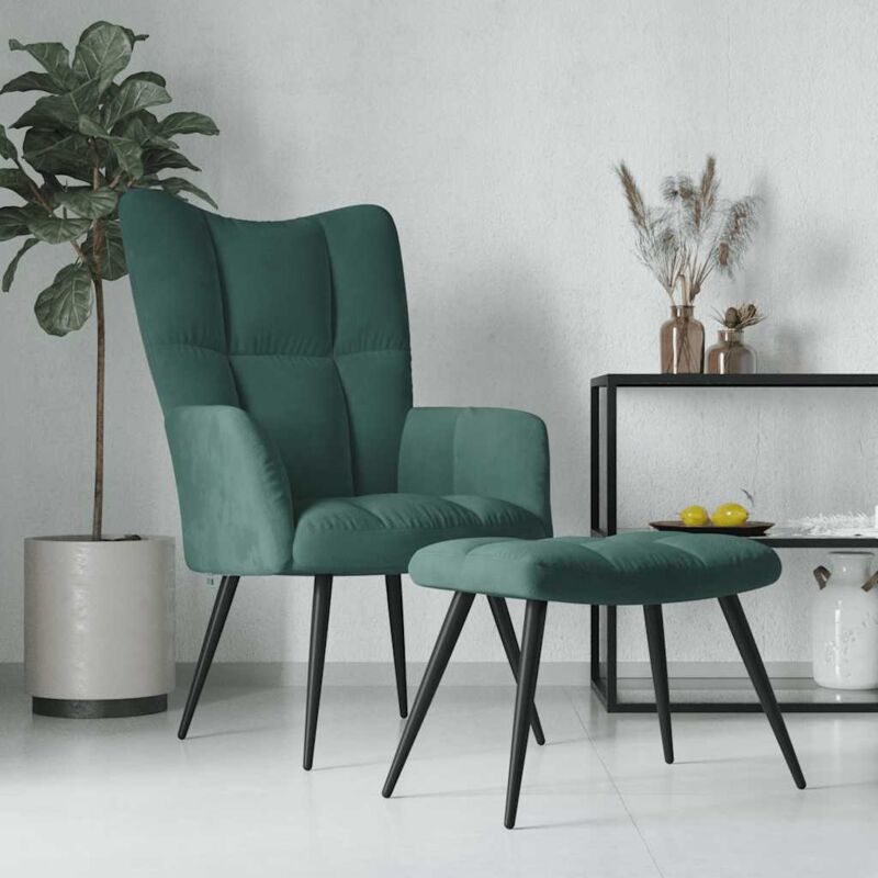 foto del prodotto prolenta premium furniture limited poltrona relax con poggiapiedi verde scuro in