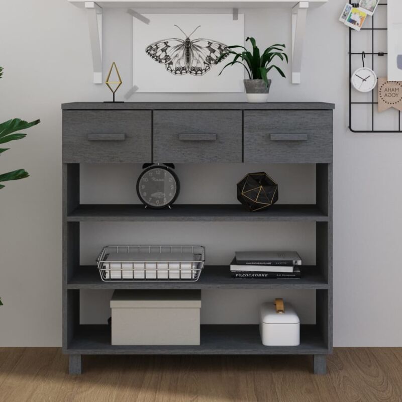 foto del prodotto furniture limited consolle hamar grigio scuro 90x35x90 cm legno