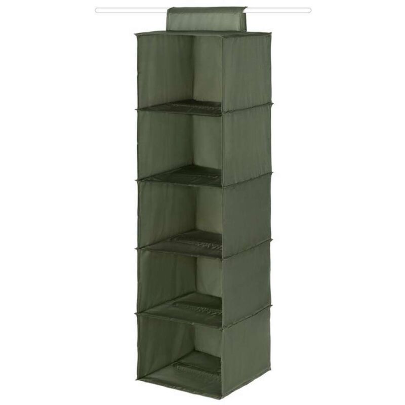 foto del prodotto organizzazione dell armadio organizer pensile 30x30x105 cm, 5 scomparti, verde ran10871 compactor