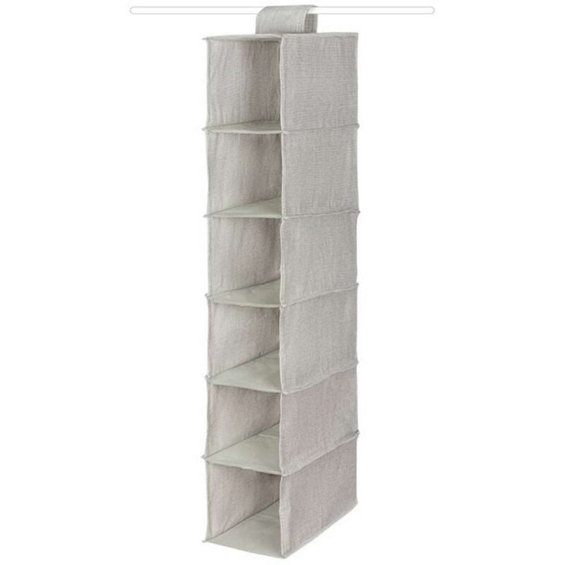 foto del prodotto organizzazione dell armadio organizer pensile 30x18x94 cm, 6 scomparti, grigio ran10114 compactor