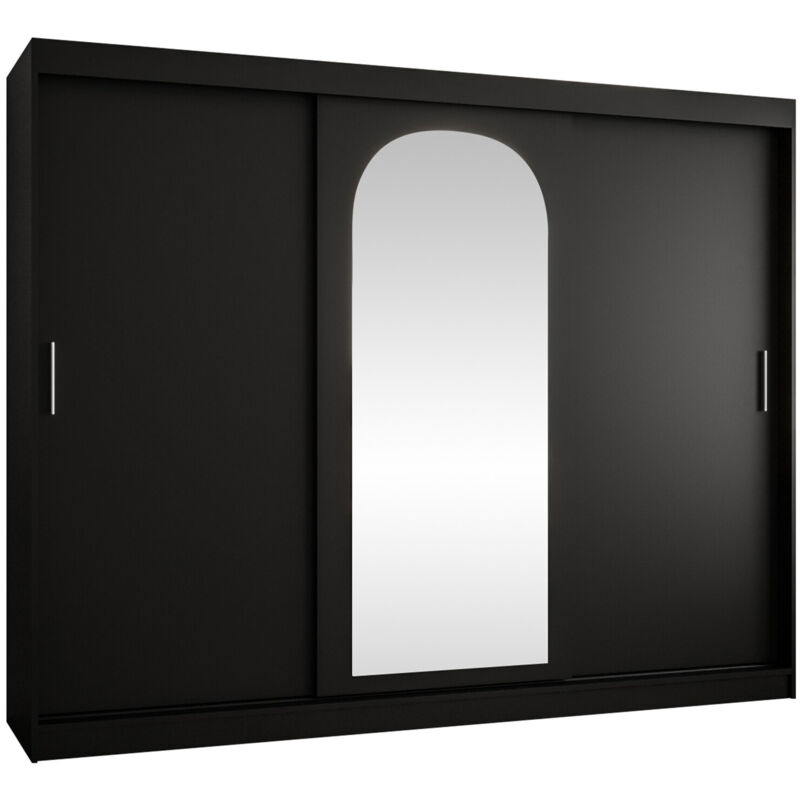 foto del prodotto guardaroba hartford 497, nero, 200x250x62cm, porte guardaroba scorrevoli, numero di ripiani 0