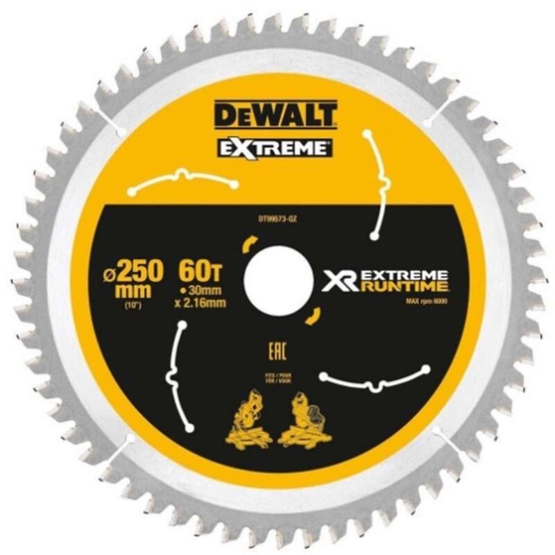 foto del prodotto banyo dewalt accessori disco da taglio per sega per legno 250x30 mm, 60 denti dt99573