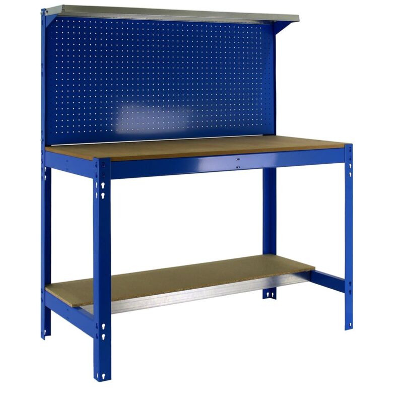 foto del prodotto simon rack banco da lavoro per officina, capacit di carico 400 kg, 1445x910x610 mm, tavolo da lavoro fai da te, blu legno bt3