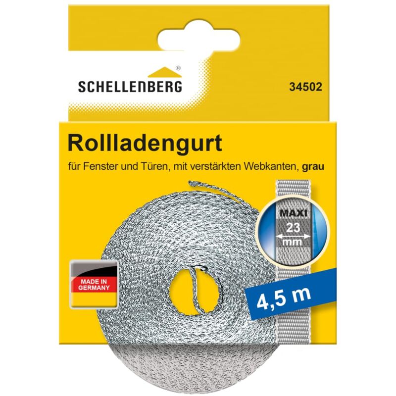 immagine 0 del prodotto schellenberg 34502 cinghia per avvolgibile larghezza 23 mm lunghezza 4,5 m grigio