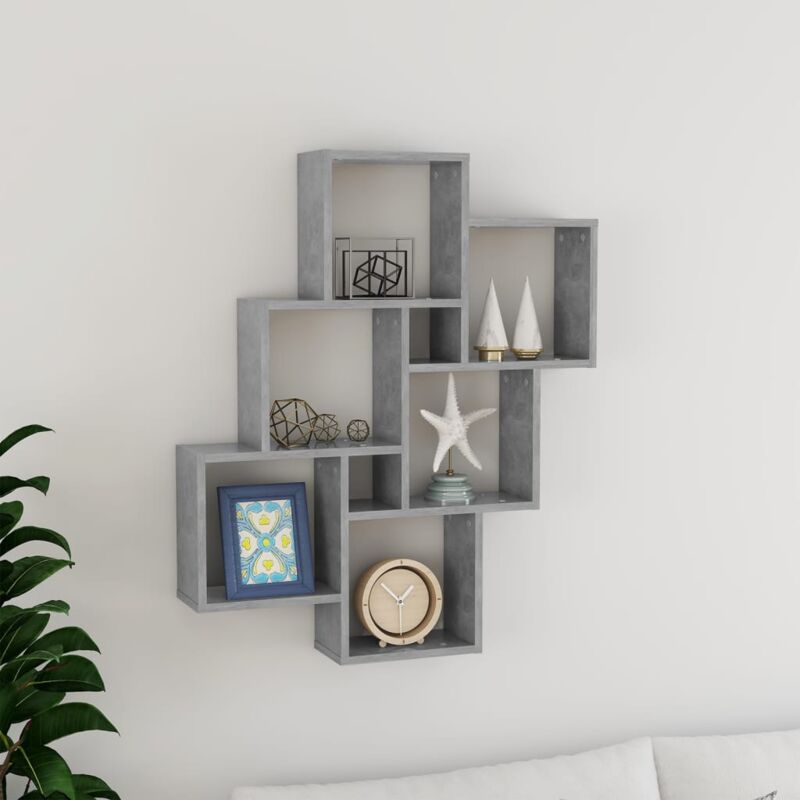 foto del prodotto furniture limited mensola parete cubo grigio cemento 78x15x93cm