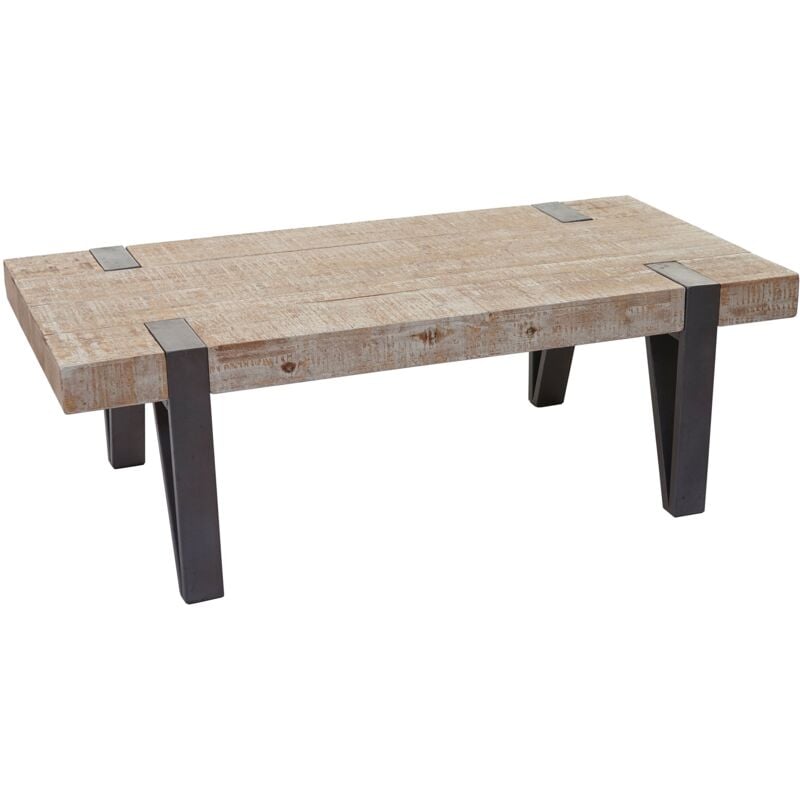 foto del prodotto tavolino tavolo da salotto in legno massello di abete rustico certificato fsc 40x120x60cm 040005006