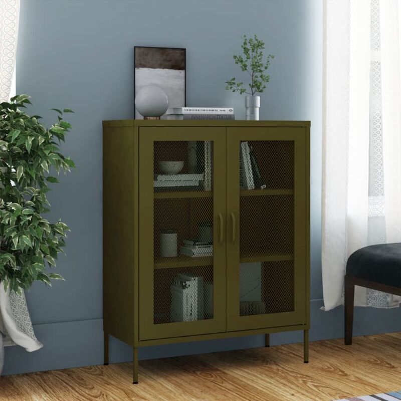 foto del prodotto furniture limited armadietto verde oliva 80x35x101,5 cm in