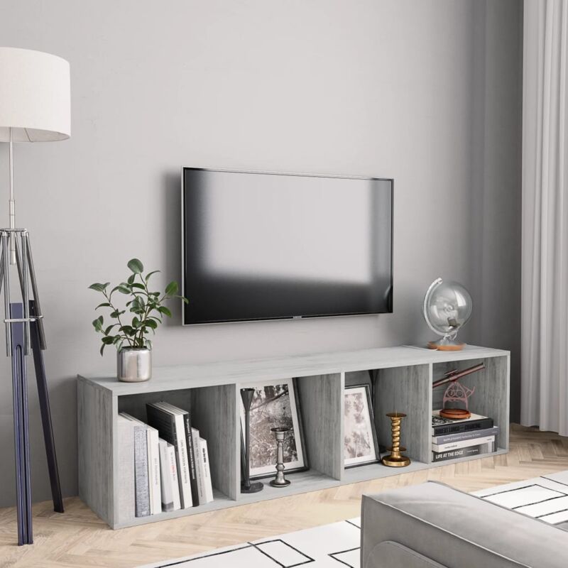 foto del prodotto furniture limited libreria mobile tv grigio cemento 143x30x36