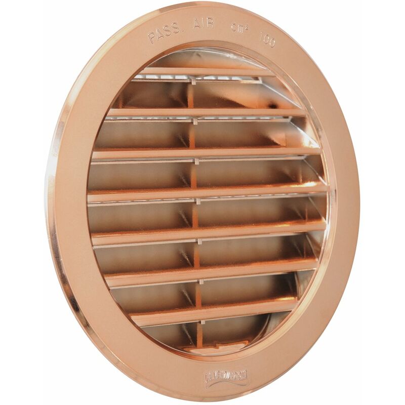 foto del prodotto la ventilazione t12rran griglia di ventilazione in plastica tonda da incasso, effetto ramato, diametro 150 mm