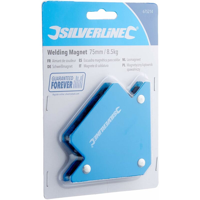 foto del prodotto silverline 675214 magnete per saldatura, capacit 8.5 kg, blu, 75 mm