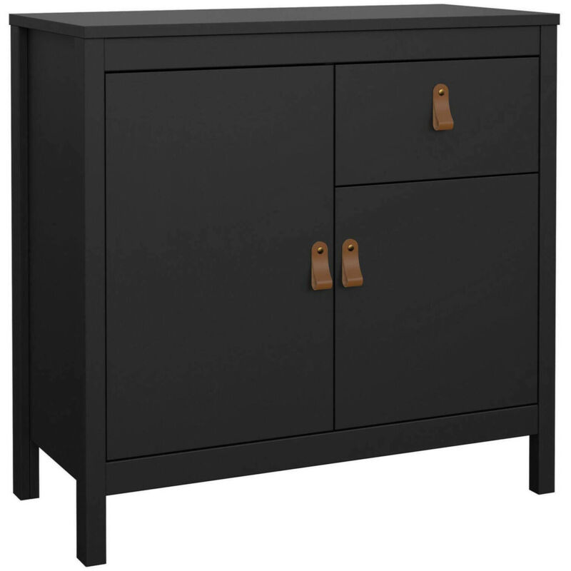 foto del prodotto credenza romagna, buffet da soggiorno, madia da salotto, dispensa da cucina, 82x38 h80 cm, nero dmora