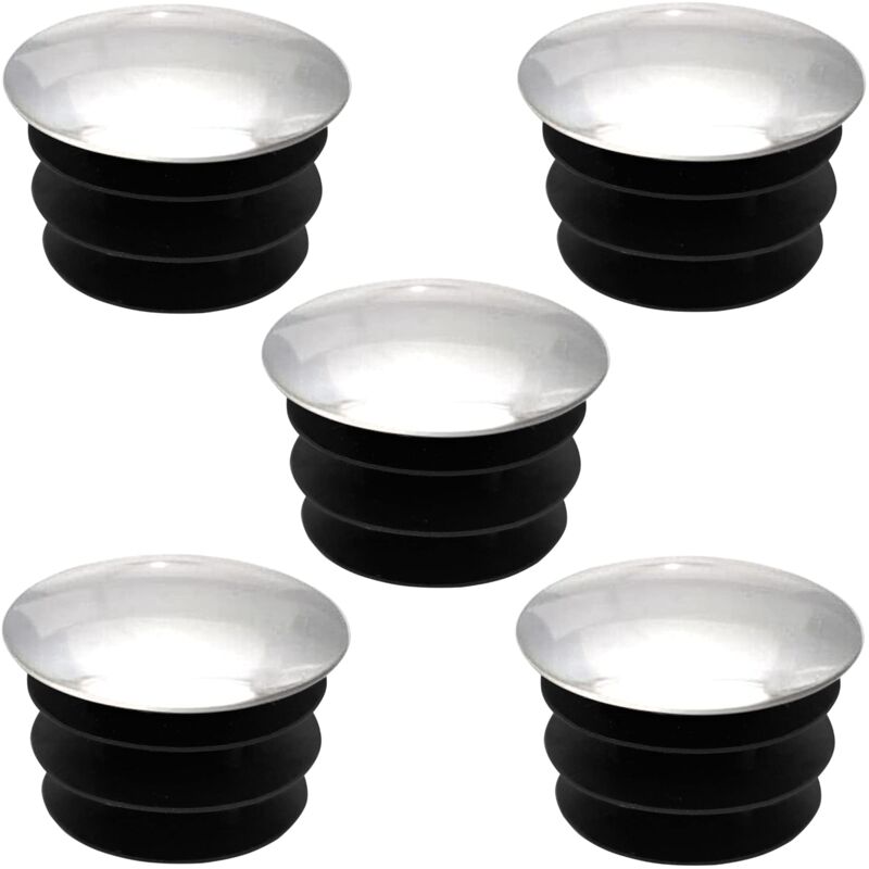 foto del prodotto 5x tappi tondi alettati puntali plastica copriforo cromo mobilia piede tubi, 14mm