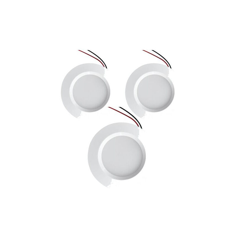 foto del prodotto led spot integrato 55mm bianco 3w dc12v equivalente 25w giorno bianco 6000k lot de 3