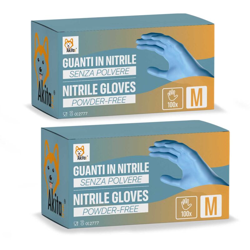 foto del prodotto guanti in nitrile senza polvere per ambiti medici e alimentari 200 blu tg, m