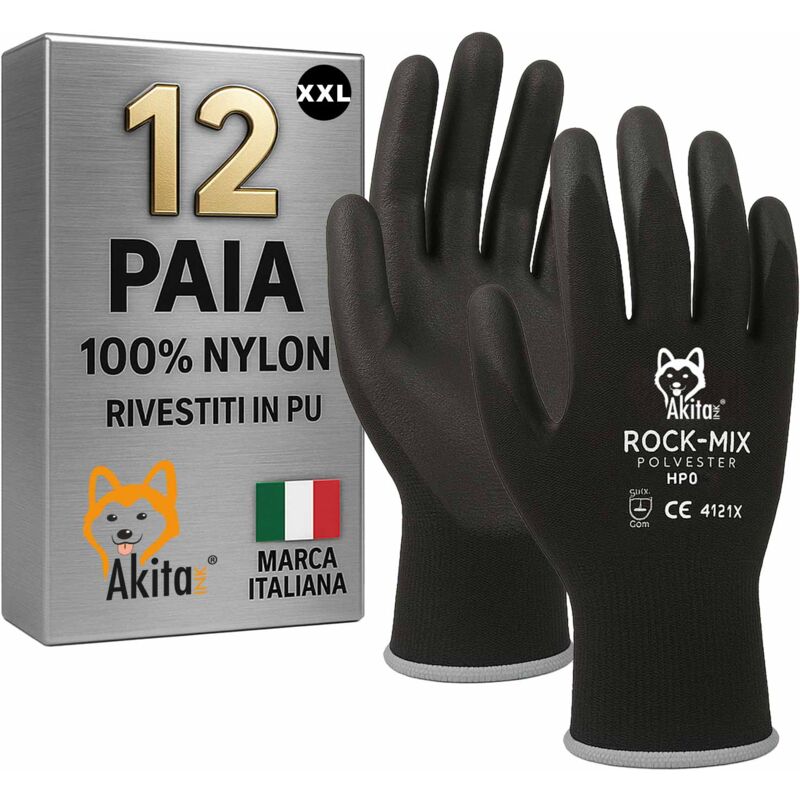 foto del prodotto guanti protettivi da lavoro 12 paia nylon pu taglia 11 xxl