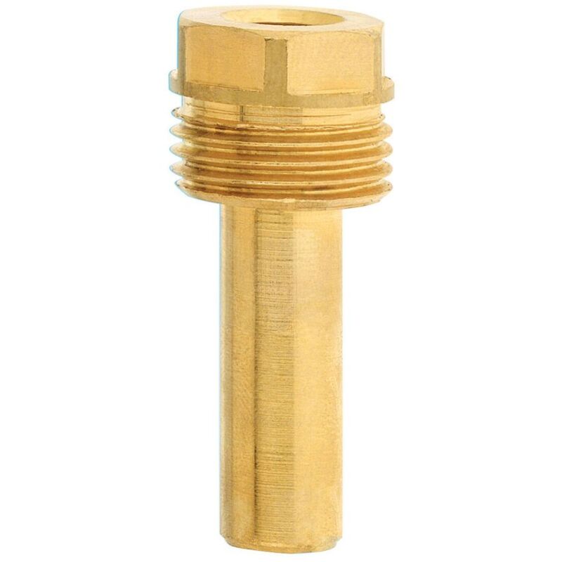 foto del prodotto pozzetto in ottone g 200 per tb stelo da 200mm per termometri serie tb attacco g1 2b pguaott007